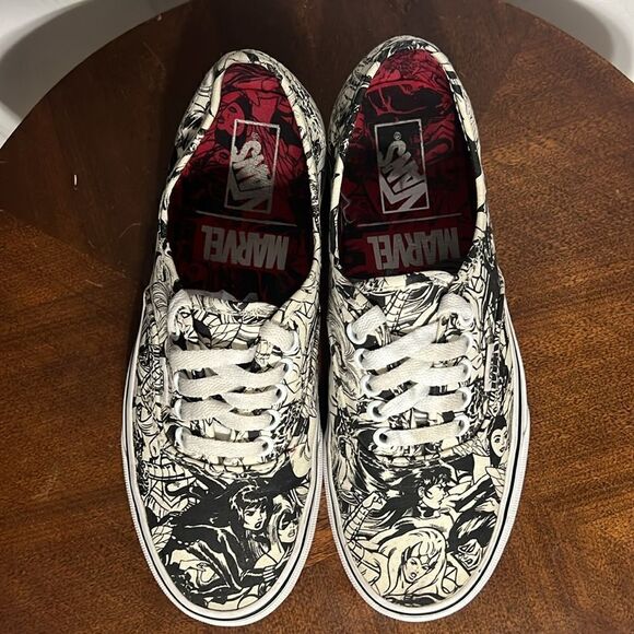 🔥🔥 VANS Marvel Colab Authentic Marvel Print Skate Sneakers Size 6.5M 8W - EUC - Picture 4 of 11
